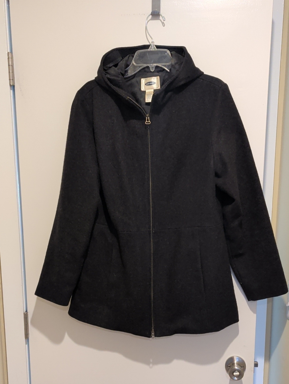 Old Navy Black Hooded Pea Coat